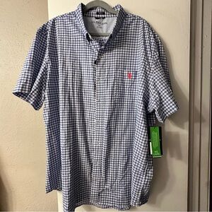 U.S. Polo Association Blue Checkered Men's Shirt NWT Size 3XL